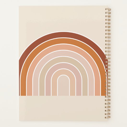 Boho Rainbow Beige Terracotta Planner (Achterkant)