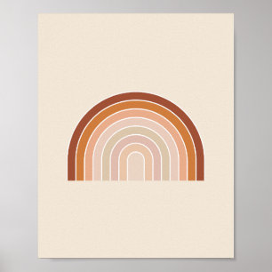 Boho Rainbow Beige Terracotta Poster