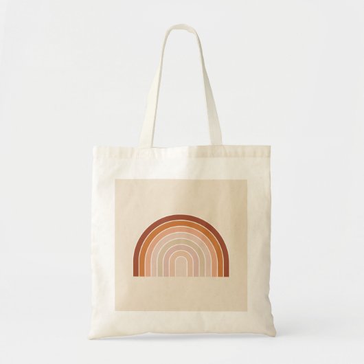 Boho Rainbow Beige Terracotta Tote Bag (Voorkant)