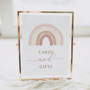 Boho Rainbow Birthday Cards and Gifts Sign Poster