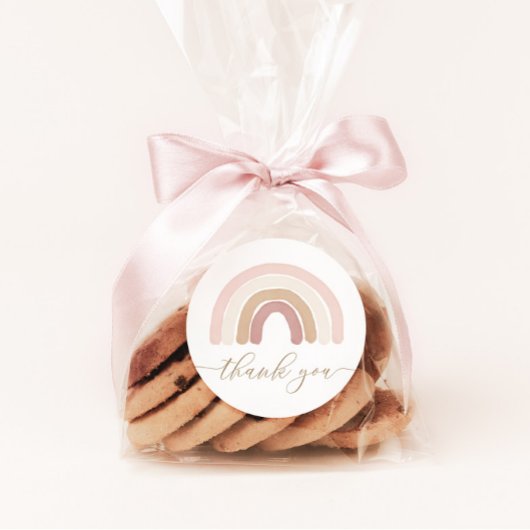 Boho Rainbow Birthday Party Ronde Sticker