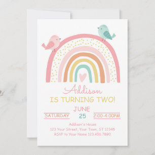 Boho Rainbow Birthday Uitnodiging