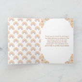 Boho Rainbow Blue Baby shower dank u Bedankkaart (Binnen)