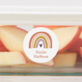 Boho Rainbow Blush Peach Mustard Name Waterdicht Labels (Aangebracht)