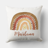 Boho Rainbow Bohemian Baby kwekerij Neutral Sun Kussen (Achterkant)