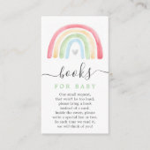 Boho Rainbow Book Request Baby shower Card Informatiekaartje (Voorkant)