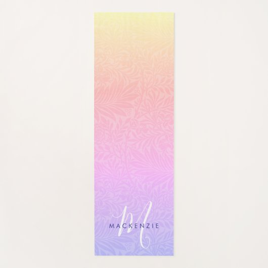 Boho Rainbow Botanical Monogram Naam Yogamat (Voorkant)