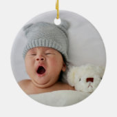 Boho Rainbow Boy Birth Stats Foto met Kerstmis Keramisch Ornament (Achterkant)