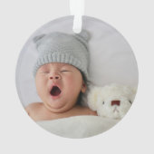 Boho Rainbow Boy Foto Baby Eerste Kerstmis Ornament (achterkant)