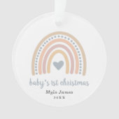 Boho Rainbow Boy Foto Baby Eerste Kerstmis Ornament (voorkant)