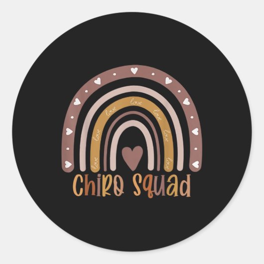 Boho Rainbow Chiro Squad Chiropractor Doctor Chiro Ronde Sticker (Voorkant)