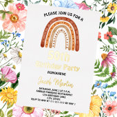 Boho Rainbow Custom Anniversaire Foil Invitation