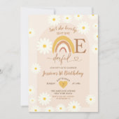 Boho Rainbow Daisy Onederful First Birthday Kaart (Voorkant)
