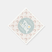 Boho Rainbow Daisy Two Wild Girl's 2e verjaardag Servet (Hoek)