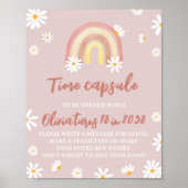 Boho Rainbow Daisy Verjaardag Tijd Capsule teken Poster (Voorkant)