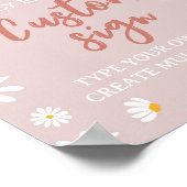 Boho Rainbow Daisy Verjaardagsfeesttafelteken Poster (Hoek)