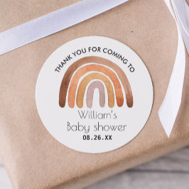 Boho Rainbow Dank u Baby shower Ronde Sticker