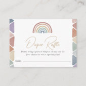 Boho Rainbow Diaper Raffle Card Informatiekaartje (Voorkant)