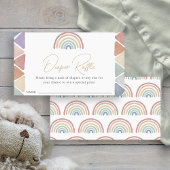 Boho Rainbow Diaper Raffle Card Informatiekaartje
