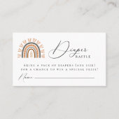 Boho Rainbow Diaper Raffle Enclosure Card Plaatskaartje (Voorkant)