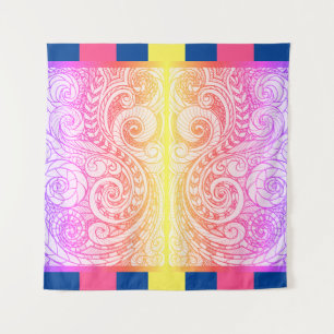 Boho Rainbow Doodle wandtapijt Wandkleed