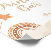 Boho Rainbow Drinken Bar Sign Poster (Hoek)