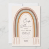Boho Rainbow Earth Tone Baby shower Invitation (Devant)