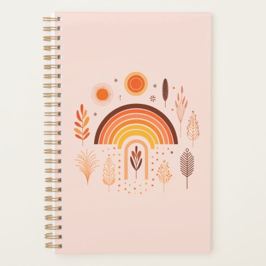 Boho Rainbow Earthy Plantes Weekly Planner (Devant)