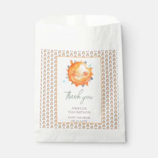 Boho Rainbow een kleine Ray van zonnig Baby shower Bedankzakje (Voorkant)