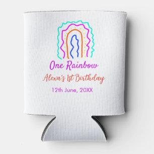 Boho Rainbow één verjaardag kinder heldere retro v Blikjeskoeler