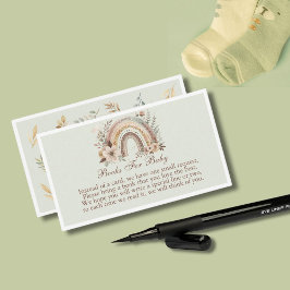 Boho Rainbow en Flowers Boeken voor Baby Kaart