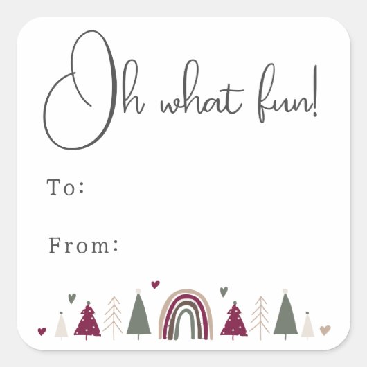 Boho Rainbow en Hearts Oh wat leuk om te doen Vierkante Sticker (Voorkant)
