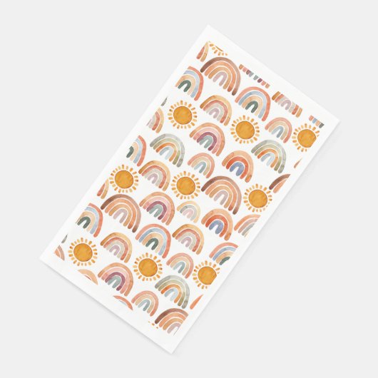Boho Rainbow en Sun Waterverf Servet (Hoek)