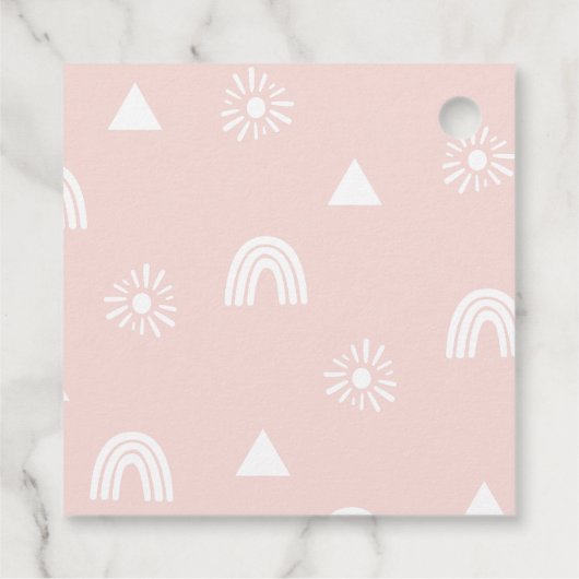 Boho Rainbow en Sunshine 1e verjaardag Bedankjes Labels (Achterkant)