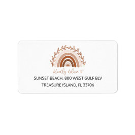 Boho Rainbow Envelope Adres Etiket