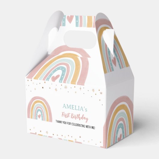 Boho Rainbow Favor Box Verjaardagsfeestje Bedankdoosjes (Voorkant Zijde)