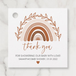 Boho Rainbow Favor Tag, aardige Terracotta Tones Bedankjes Labels