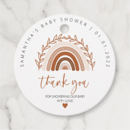 Boho Rainbow Favor Tag, aardige Terracotta Tones Bedankjes Labels