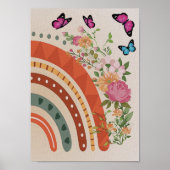 Boho Rainbow Flower Nursery Print Kids Room Poster (Devant)