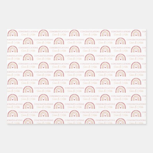 Boho Rainbow Gefeliciteerd met het verpakken van p Inpakpapier Vel (Voorkant)