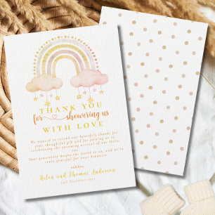 Boho Rainbow Gender Neutral Baby shower Bedankkaart