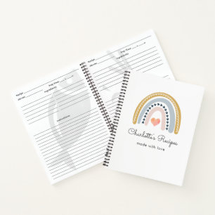 Boho Rainbow Gepersonaliseerd recept Notitieboek