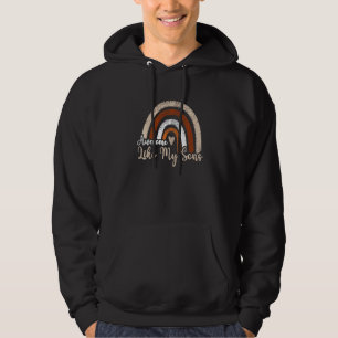Boho Rainbow Geweldige als mijn zoon mam pap regen Hoodie