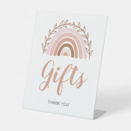 Boho Rainbow Gfts bord, Baby shower teken 8x10" Reclamebord Met Voetstuk