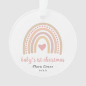 Boho Rainbow Girl Photo Babys First Christmas (devant)