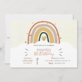Boho Rainbow Golden Birthday Uitnodiging (Voorkant)