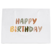 Boho Rainbow Handgeschreven Happy Birthday Groot Cadeauzakje (Voorkant)