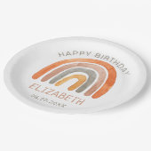 Boho Rainbow Happy Birthday Papieren Bordje (Gekanteld)