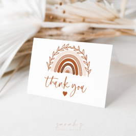 Boho Rainbow Hartelijk dank, Earthy Terracotta Ton Bedankkaart