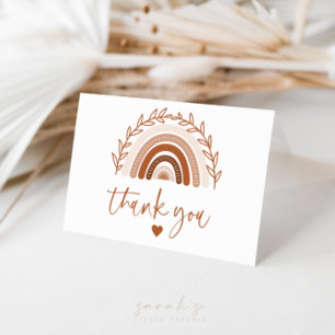 Boho Rainbow Hartelijk dank, Earthy Terracotta Ton Bedankkaart